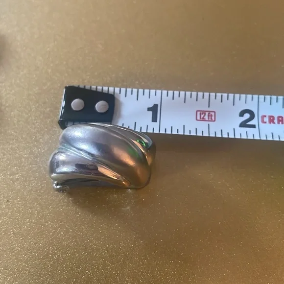 Vintage Silver Tone Clip On Earrings, Set of Three Pairs - Picture 5 of 6